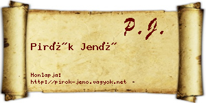 Pirók Jenő névjegykártya