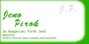 jeno pirok business card